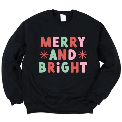 Simply Sage Market Women's Graphic Sweatshirt Retro Merry and Bright Stars