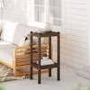 WestinTrends Malibu 36" All Weather HDPE Outdoor Patio Two Shelf Side Table - 3 of 4