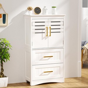 23.62  x  11.81  x  43.3Inches Freestanding Bathroom Cabinet with 2 Drawers and 2 Doors - 1 of 4