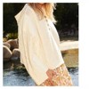 Women's Half Placket Button Down Solid Hoodie Sweater - POL - 3 of 4