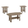 Laminate 3-Piece Coffee and End Table Set with Ample Surface and Lower Shelves for Living Room or Family Room - 2 of 4