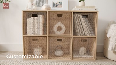 Light Oak 6-Cube Storage Organizer with Laminated Finish