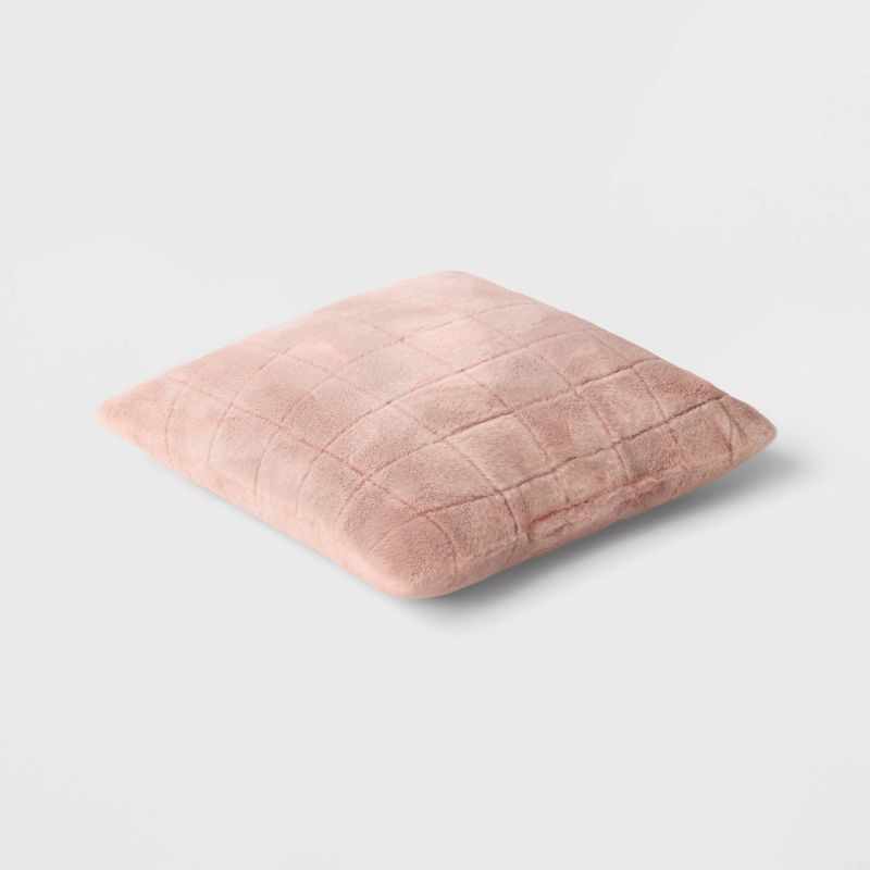 Oversized Pieced Faux Fur Square Throw Pillow Light Pink - Threshold&#8482;, 4 of 6