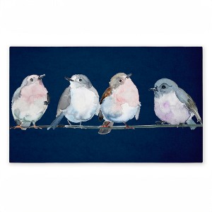 Stupell Industries Perched Foursome of Birds Printed Outdoor Door Mat, design by Lorenzo Collective, 18"x30" - 1 of 4