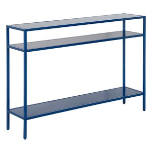 Mykonos Blue Console Table with Metal Shelves - Henn&Hart - 1 of 4