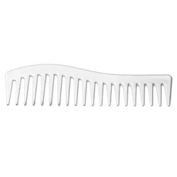 Unique Bargains Wide Tooth Hair Comb All Purpose Detangling Styling Comb Plastic Silver Tone 1Pcs