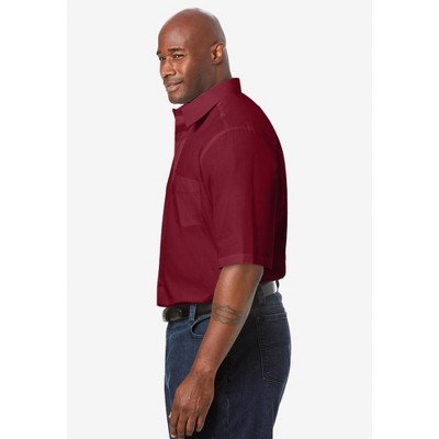 KingSize Wrinkle-Free Short-Sleeve Dress Shirt - 22, Rich Burgundy