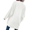 Imily Bela Womens Oversized Open Front Cable Knit Cardigan Sweaters Lantern Long Sleeve Chunky Outwear Coats - 3 of 4