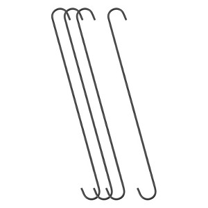 Unique Bargains S-shaped Extra Long Steel for Garden Bathroom Closet Hooks 4 Pcs - 1 of 4