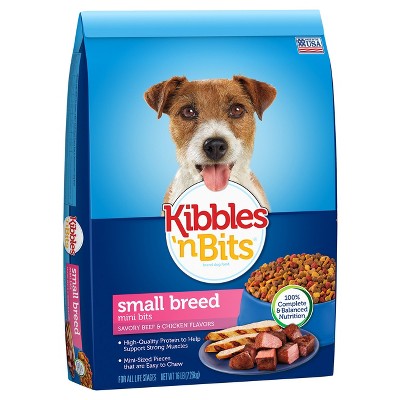 Kibbles 'n Bits Mini Bits Savory Beef & Chicken Flavors Small Breed Complete & Balanced Dry Dog Food - 16lbs