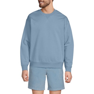 Lands' End Men's Long Sleeve French Terry Vintage Wash Crewneck Sweatshirt