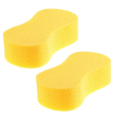 Unique Bargains 8 Shape Wash Sponge Glass Windshield Washing Cleaning Pad  Block 8.6 X 4.5 X 2.4 Yellow 2 Pcs : Target