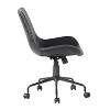 HomeRoots Black Upholstered Faux Leather and Steel Adjustable Swivel Rolling Office Chair - 4 of 4