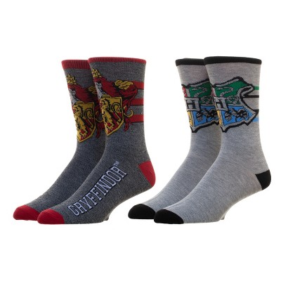 Harry Potter Hogwarts Gryffindor Crests Men's 2-Pack Crew Socks