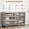 6 Dresser for Bedroom, 47.2" Wide Dresser, Freestanding Vertical Drawer Cabinet with Storage, Wooden Closet Storage Chest for Living Room, Hallway - 4 of 4