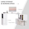 55 Inch Large Computer Desk, Right-Angle Corner Gaming Desk With 3 Tier Storage Shelves, Bookshelf, 360° Rotation Space Saving Office Workstation - 3 of 4