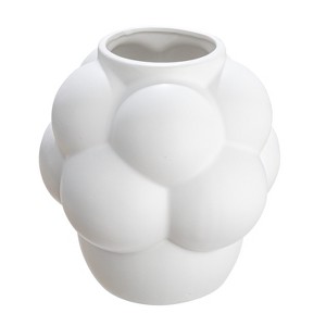 Storied Home Bulbous Stoneware Vase with Raised Dots and Matte Finish - 1 of 4