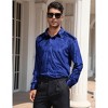 Coolmee Men's Velvet Shirts Long Sleeve Button Up Shirt Wedding Party Prom Shirt - 2 of 4