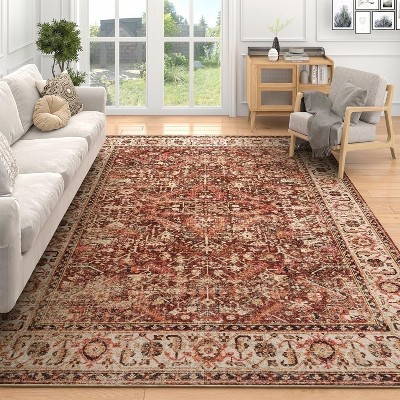 8'x10' Living Room Washable Rug Vintage Traditional Rug Soft Non-slip Large Rug