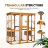 Wooden Catio Outdoor Cat Enclosure, 72" Wooden Cat House with 3 Jumping Platforms & 2 Napping Houses, Feral Cat Shelter for Multiple Cats - 4 of 4
