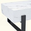 KIGFTSOD Modern Faux Marble MDF Coffee Table with Black Metal Leg Spray Coating - 3 of 4