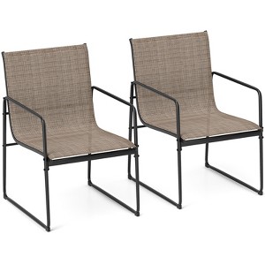 Tangkula Patio Chairs Set of 2/4, Outdoor Furniture Chairs w/ Ergonomic Backrest - 1 of 4