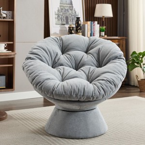 Oversized Swivel Accent Chair,360° Swivel Barrel Chair, Multicoloured Papasan Chair for Living Room-Cuddlewood - 1 of 4