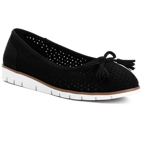 Обувь London Rag Womens Pacer Perforated Leather Ballerinas 8