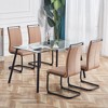 PAGED Modern Dining Chairs with High Back & Metal Legs,18.9 inch Armless Chairs for Kitchen,Living Room,Brown,2pc/4pc - 2 of 4