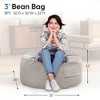 CAVINAS 3 Foot Bean Bag Chair for Adult and Child, Oversized Couch for Lounging, Reading, Gaming, or Watching Movies, Gray - 2 of 4