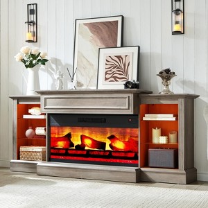AMERLIFE Farmhouse Electric Fireplace TV Stand - 1 of 4