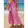 Amaryllis Women’s Tulip Hem Palazzo Pants Front Tie Detail High Waist Lightweight Draped Leg Flowy Resort Pants - 3 of 4