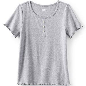Lands' End Kids Short Sleeve Ribbed Henley T-Shirt - 1 of 2