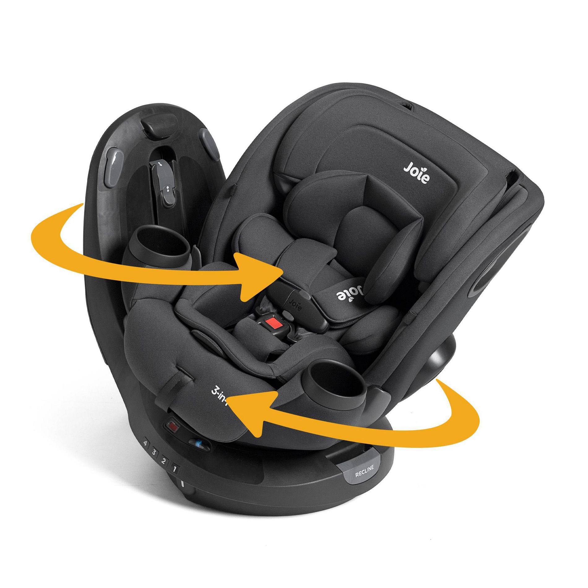 Joie Matcha Spin SI Rotating 3-in-1 Convertible Car Seat - Shale: Metal Frame, 29.2 lbs Weight