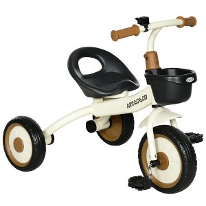 VisioGear Baby Walkers, Toddler Bike with Basket, Kids Tricycle with Handlebar Grip for Boys and Girls, White, 27.8"*20.9"*22.8" - 1 of 4