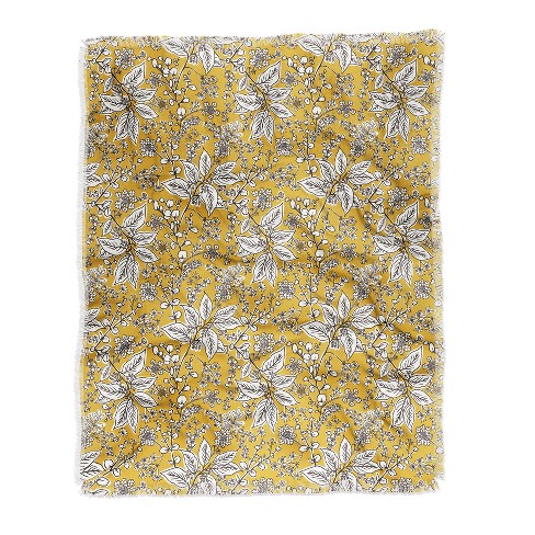 Heather Dutton Gracelyn Yellow Woven Throw Blanket Deny Designs