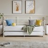 Twin Daybed with Trundle, Metal Day Bed, Sofa Bed Frame with Arched Headboard, Steel Slat Support, Sofa Day Bed for Living Room, Bedroom, Guest room - 3 of 4
