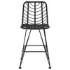 vidaXL High-Performance Outdoor Bar Stools in Black PE Rattan and Steel - Set of 2, UV-Resistant Material, Comfortable Design, Easy Assembly - 3 of 4