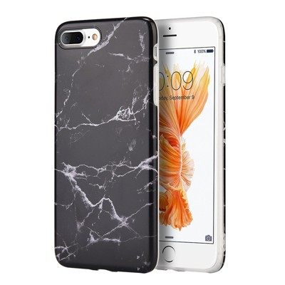 INSTEN TPU Marble Case compatible with Apple iPhone 7 Plus, Black