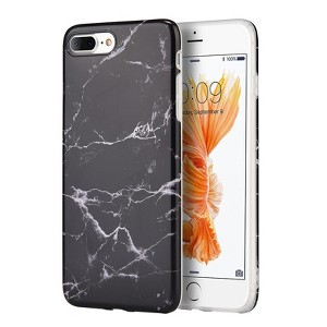 INSTEN TPU Marble Case compatible with Apple iPhone 7 Plus, Black - 1 of 4