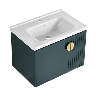 Modern Bathroom Vanity Cabinet With Sink, Wall Mounted Floating Bathroom Vanity And Sink Combo With Soft-Close Door