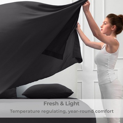 Full Black Microfiber Deep Pocket Sheet Set