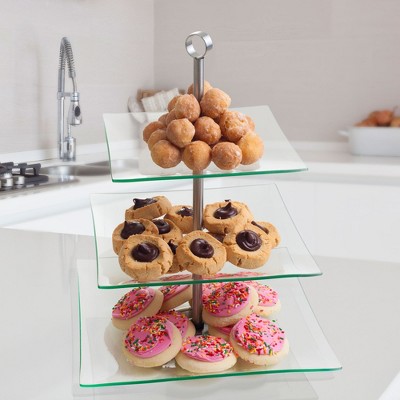 Hastings Home 3-tier Dessert Stand-tempered Round Glass Display Tower For  Cupcakes, Cookies, Fruit, Appetizers-buffet, Wedding, Party Serveware in  the Serveware department at