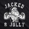 Jacked And Jolly Adult Hoodie Funny Sarcastic Christmas Buff Santa Graphic Hooded Sweatshirt - Crazy Dog Hoodie - 2 of 4