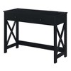 HomeStock Oxford Desk with Charging Station, 42", Black - 2 of 4