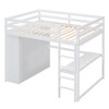 Whisen Wood Full Size Loft Bed with Built-in Wardrobe, Desk, Storage Shelves and Drawers - 4 of 4