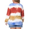 Agnes Orinda Women's Plus Size Tie Dye V-Neck Long Sleeve Casual Outfits T-shirts - 4 of 4
