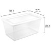 Sterilite Storage Box, 90 Quart Stackable Tote, Clear Plastic Container with Secure Snapping Lids for Home and Office Organization, White, 4 Pack - 3 of 4
