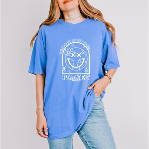Simply Sage Market S.W.Smiley Support Your Local Planet Garment Dyed Tee - 1 of 4