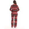 #followme  Womens Printed Microfleece Button Front PJ Pant Set with Socks / Winter Pajamas - 3 of 4
